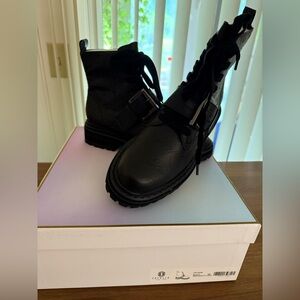 CECELIA NEW YORK  HaydenBlack Embossed Floral Ankle Boots